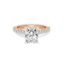 IGI Certified 3 Carat Radiant Shape Lab Grown Diamond Engagement Ring | 14K Rose Gold | Austria Cathedral Diamond Ring | FG-VS1-VS2 Quality Friendly Diamonds
