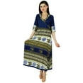 thumbnail image 6 of Bimba Womens Blue Anarkali Kurta Kurti Contemprory Chic Style Long Maxi Blouse, 6 of 6