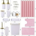 thumbnail image 3 of Bathroom Accessories Set- 25PC White Bathroom Set, Bathroom Set with Shower Curtain and Rugs, Pink Shower Curtain Set & Bathroom Rugs, 3 of 15