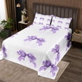 thumbnail image 2 of Erosebridal Kawaii Ribbon Coverlet Set King, Princess Cartoon Bedspread Sets King Size, Stripes Geometric Bedding Set, Ultra Soft Room Decorative, 3pcs, 2 of 6