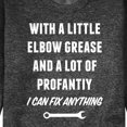 thumbnail image 3 of Instant Message - Elbow Grease And Profanity - Men's Crew Neck Fleece Pullover, 3 of 6