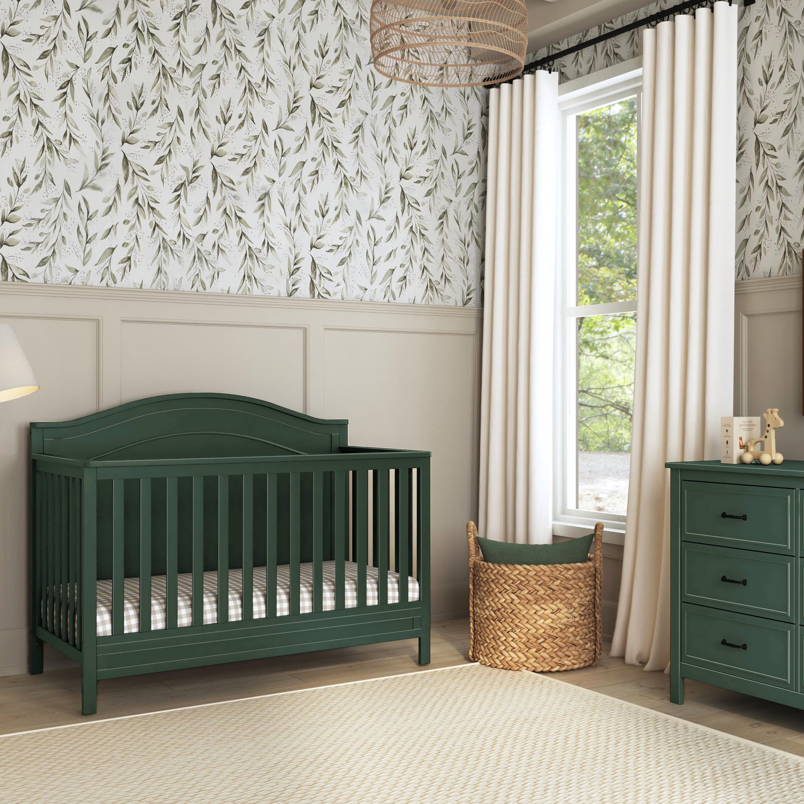DaVinci Charlie 4-in-1 Convertible Crib, Greenguard Gold Certified, Forest Green
