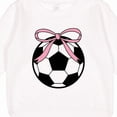 thumbnail image 3 of Inktastic Girls Soccer Ball Coquette Bow Toddler Sweatshirt, 3 of 4