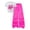 Hot Pink, variant on Grblisyd Girls Summer Outfits 2 Piece 8-12Y Set Cute Floral Print Short Sleeve T-Shirt Cargo Pants Summer Fall Outfits