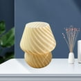 thumbnail image 3 of Lámpara de mesa de escritorio para dormitorio con luz nocturna de vidrio estriado alimentada por USB con 8 W de calor Beige, 3 of 9