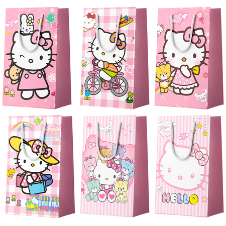 Hello Kitty Favor Bags - 24pcs Hello Kitty Party Bags, Hello Kitty Gift Bags, Hello Kitty Candy Bags for Girls Kids Hello Kitty Themed Birthday Party Decoration Supplies