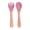 A, variant on Wooden Handle Fork and Spoon Set with Silicone Head Durable Tableware for Camping Travel and Daily Dining E