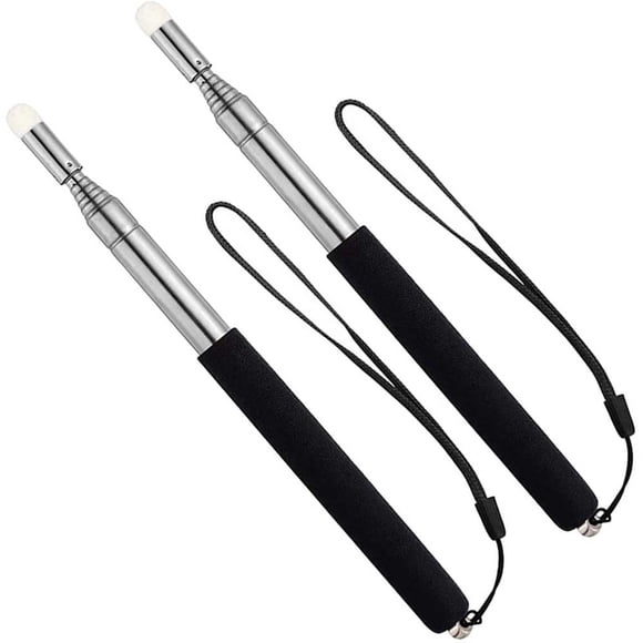 Puntero Extensible para Profesor Negro con Cordón de Mano para Aula