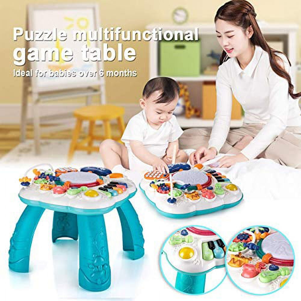 Puzzle Game Table Multipurpose Detachable Fun Puzzle Multifunctional Game  Table Piano Baby Toys Learning Musical Table for Home