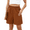 Brown, variant on Gleelaud Women's Bermuda Shorts Summer Elastic Waist Casual Lightweight Button Shorts with Pockets Brown