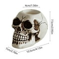 thumbnail image 3 of Halloween Skull Candle Holder Gothic Spooky Tealight Cup Human Skull Tealight Candle Holder Novelty Skull Bone Candlestick Halloween Home Bar Party Tabletop Decor, 3 of 6