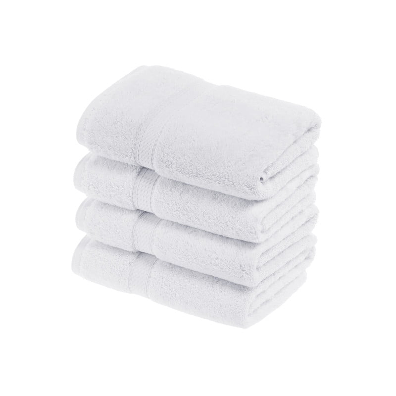 Superior 800 GSM Egyptian Cotton 4-Piece Hand Towel Set, Soft Ultra Absorbent Towels, Black