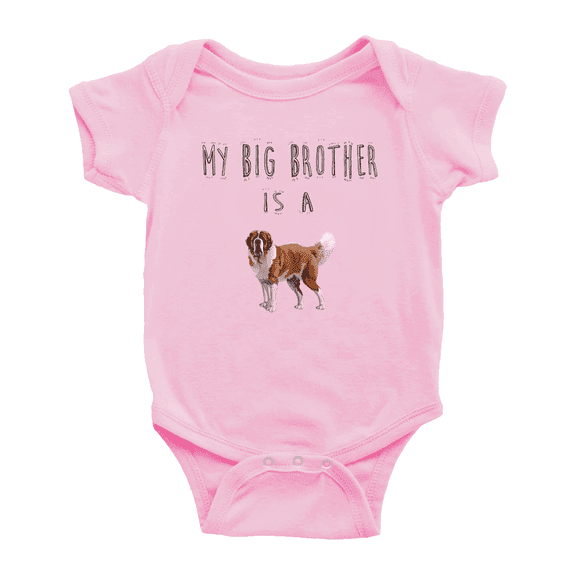 My Big Brother Is A Saint Bernard Dog Funny Baby One-pieces For Boy Girl Unisex
