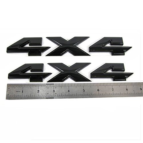 Yoaoo 2Pack Genune Black 4x4 Emblem Badge 3D Emblem Decals Nameplate Flat LetterCompatible with 1500 2500 3500 OEM Matte