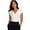White, variant on Wrongduck Women's Elegant Ruched Wrap Top with V Neck and Short Sleeves Slim Fit Summer Blouse for Casual and Work Looks