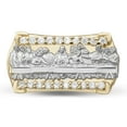 thumbnail image 2 of CZ Textured Last Supper Men's Adult Ring 10K Yellow White Gold, 4.86 Gr – Goldum NYC, 2 of 3