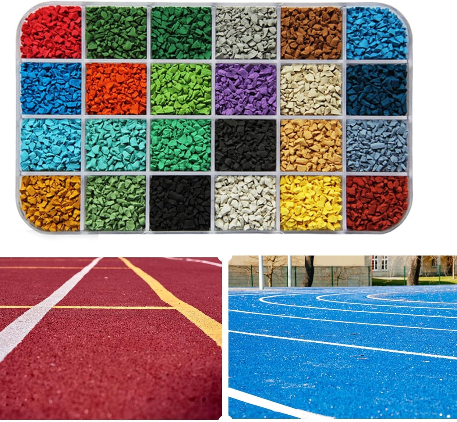 Rubber Mulch for Landscaping, Kindergarten, Outdoor Park, School, Sports Tennis Court, Pitch Rubber Granules Running Track Material Playground Mulch (Dark Green, 2 Pounds)