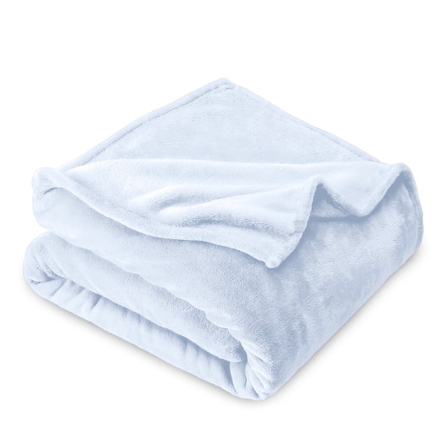 Bare Home Manta de Felpa Polar de 300 G/M², Microfibra Mullida, Suave y Afelpada, Tamaño Twin/Twin XL, Color Azul Niebla