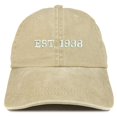 thumbnail image 1 of Trendy Apparel Shop EST 1938 Embroidered - 80th Birthday Gift Pigment Dyed Washed Cap - Black, 1 of 2