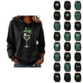 thumbnail image 1 of Chandails à Capuchon pour Femmes de la Saint-Patrick 2026 à Manches Longues avec Graphique de Trèfle et Poches, 1 of 5