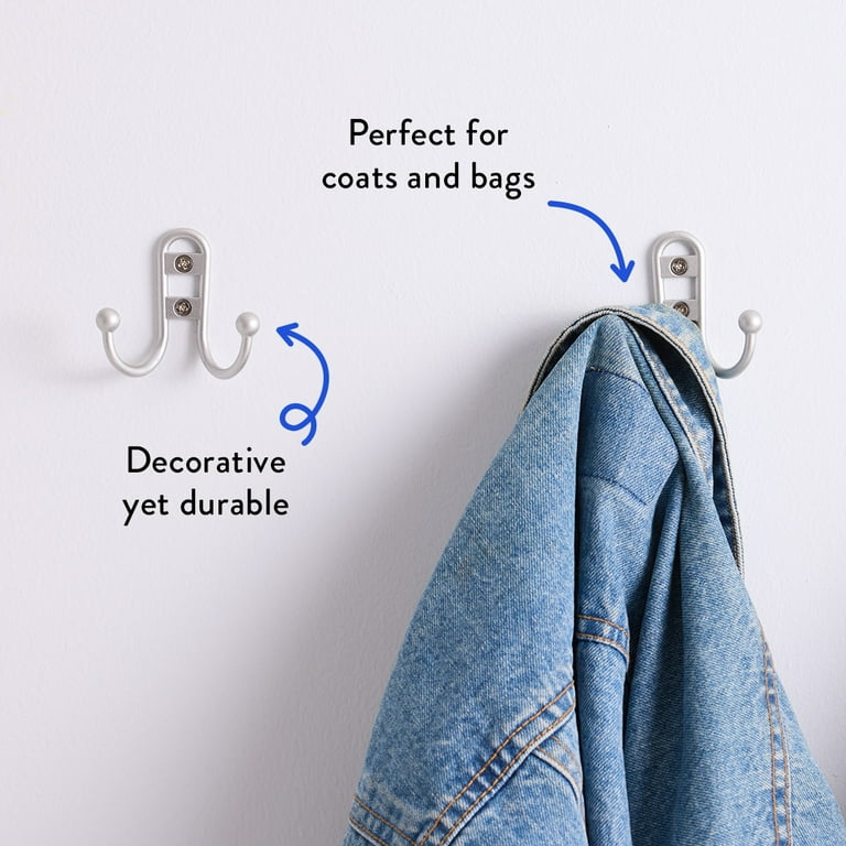 Command Medium Decorative Satin Nickel Adhesive Bath Hook (3-lb Capacity) BATH43-BR-ES at