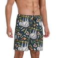 thumbnail image 2 of Balery Cute Sloth Pantalones cortos de pijama de punto de algodón para hombre con cinturilla y bolsillos-3X-Large, 2 of 6