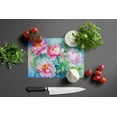 thumbnail image 3 of Peonies in Watercolor Glass Cutting Board Large 12 in x 15 in, 3 of 5