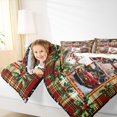 thumbnail image 4 of Manfei Kids Merry Xmas Gifts Full Size Comforter Sets, Snowman Farm Truck Bedding Comforter Set, Christmas Red Green Bedding Sets, Super Cozy Room Decor, 3-Piece Reversible, 4 of 8