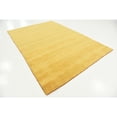 thumbnail image 5 of 6.5' x 9.75' Gold Solid Hand Knotted Rectangular Wool Area Throw Rug, 5 of 6