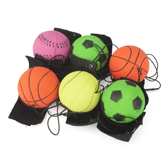 GOGO Pack of 6 Bouncy Wrist Band Ball, Assorted, For Wrist Exercise-6Pcs