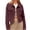 Wine, variant on ClodeEU Women's Cropped Bomber Jackets,Button Up Cropped Denim Jacket , Long Sleeve Jacket with Pockets Khaki,Womens Plus S