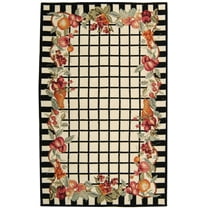 SAFAVIEH Chelsea Anabella Bordered Area Rug, Ivory/Black, 9' x 12'