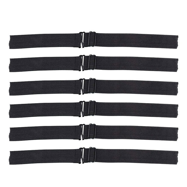 MasteelfCA 6Pcs Elastic Band Adjustable Knit Strap Fixed Headband for Wig Caps (Black)
