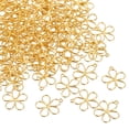 thumbnail image 1 of 100 Pcs Charm de Flor Hueca Pendientes de Marco de Bisel Abierto para Fabricación de Joyas de Resina Accesorios de Collar Pulsera Artesanías DIY Tono Dorado, 1 of 6