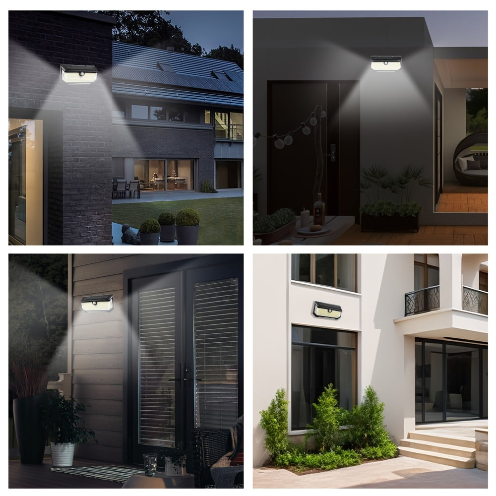 Solar Lights Outdoor Waterproof, 4 Pack 4500LM Super Bright Motion Sensor Flood Outside Lights, Solar Security Lights for Garden Patio Garage Yard Entryways