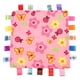 thumbnail image 1 of Mantas de seguridad de flores rosadas de 1 pieza con etiquetas coloridas Manta de felpa suave para bebés, 1 of 6