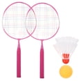 thumbnail image 1 of Kids Badminton Racket Set with Balls for Sports Use Pink Iron Nylon Comfortable Handle 3 Years and Up, 1 of 9
