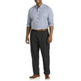 thumbnail image 6 of Oak Hill by DXL Men's Big and Tall Waist-Relaxer Pleated Microfiber Pants- New & Improved Fit, Black, 42W X 30L, 6 of 8