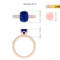 thumbnail image 5 of ANGARA Lab Grown Cushion Rectangular Blue Sapphire Engagement Ring for Women in 14K Rose Gold (Size-9x7mm) | September Birthstone, Anniversary, Jewelry Gift for Women | Lab-Grown Blue Sapphire Ring, 5 of 8