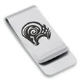 thumbnail image 1 of Stainless Steel Tribal Aries Zodiac (Ram) Classic Slim Money Clip Credit Card Holder, 1 of 2