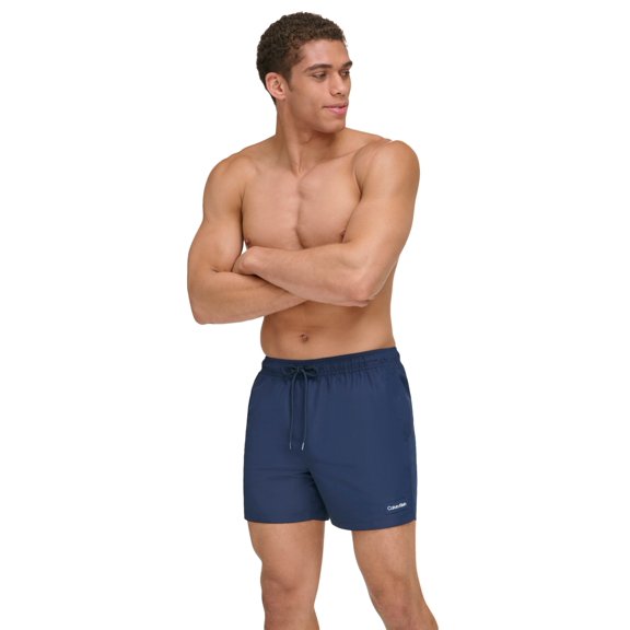 Calvin Klein Men Regular fit Swim Trunks Swimwear Large Blue Solid