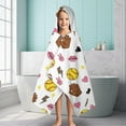 thumbnail image 6 of Colorful Softball and Fashion Icons Pattern Hooded Bath Towel，60"x35" for Ages 3 To 12 Kids, Quick Dry Lightweight Soft Microfiber Hood Beach Towel Cover Up for Kids, 6 of 7