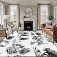 thumbnail image 2 of Farmhouse Animals Large Area Rugs 5x8 ft Rustic Plant Bird Silhouette Abstract Tree Washable Rug Non Slip Indoor Carpet Absorbent Floor Mat for Living Room Bedroom Dining Room, 2 of 9