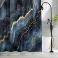 thumbnail image 2 of Black Marble Fabric Shower Curtain Modern Abstract Art Washable Shower Curtains for Bathroom, Waterproof Bath Curtain with Hooks Home Decor 72x72in, 2 of 8