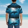 thumbnail image 4 of Bingfone Ocean Dolphin Fish School for Men's Short Sleeve Button Down Shirts Hawaiian Beach Shirt,Large, 4 of 7