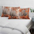 thumbnail image 4 of Red Orange Queen Size Pillow Cover, Pillowcase Protectors with Zipper, Breathable Decorative Throw Pillow Case Cover, Modern Oil Painting Art Forest Pillow Shams for Couch Sofa 20x30Inch, 4 of 8
