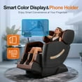 thumbnail image 5 of Zero Gravity Full Body Massage Chair, Waist and Calf Heating, Foot Roller, 7" LCD, APP, Airbags and Bluetooth Speaker-Brown, 5 of 10