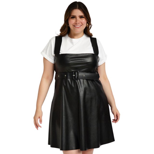 Vestido de vinipiel Roman Fashion/Tallas extras, 9515 negro 40 Roman Fashion V-RF-9515-NEGRO