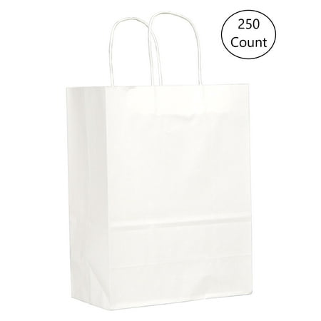 Duro Missy Paper Grocery Bag with Handles, White, 10" x 5" x 13" | 250/Pack