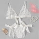 thumbnail image 2 of Conjunto de lencería sexy Gibobby sujetador y Calzoncillos de Encaje Pajarita festoneada Trim Side Blanco M, 2 of 5